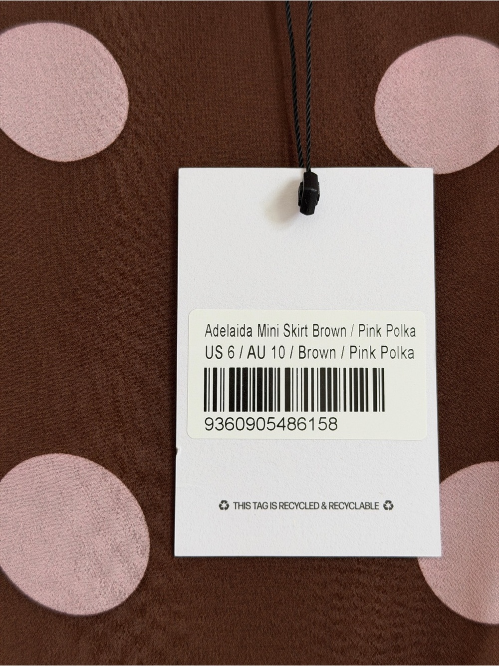 Princess Polly Brown Mini Skirt with Pink Polka Dots